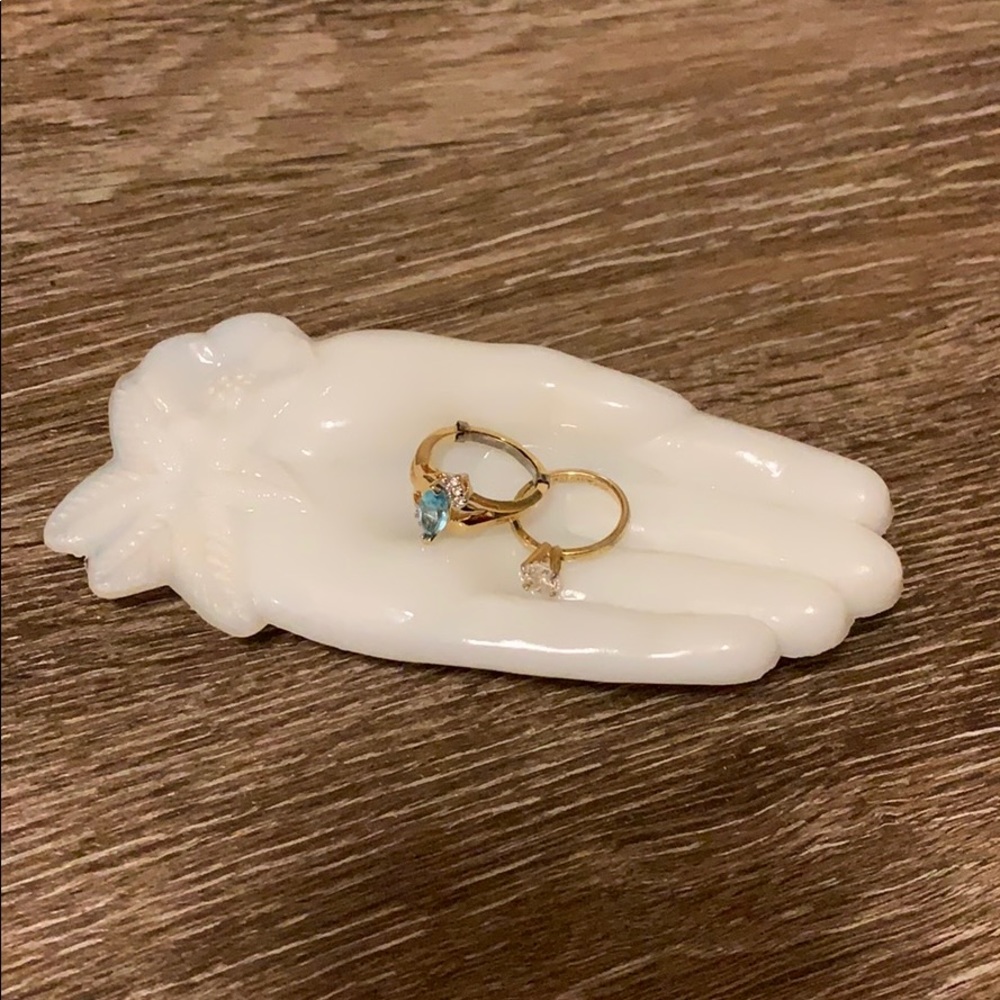 Vintage Avon Milk Glass Hand